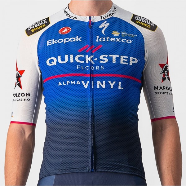 Maglia da ciclismo Quick Step Alpha Vinyl 2022 CLIMBER'S 3.1 manica corta (cerniera lunga) squadra di ciclismo professionale