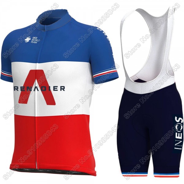 Fdj 2021 France INEOS Grenadier abbigliamento Ciclismo Completo Maglia Ciclismo Corta e Salopette 4690-ANS