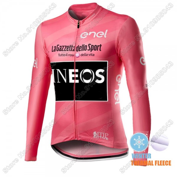 Winter Thermal Fleece Men Giro D'italia INEOS 2021 Maglia Ciclismo Manica Lunga 5367-XPP