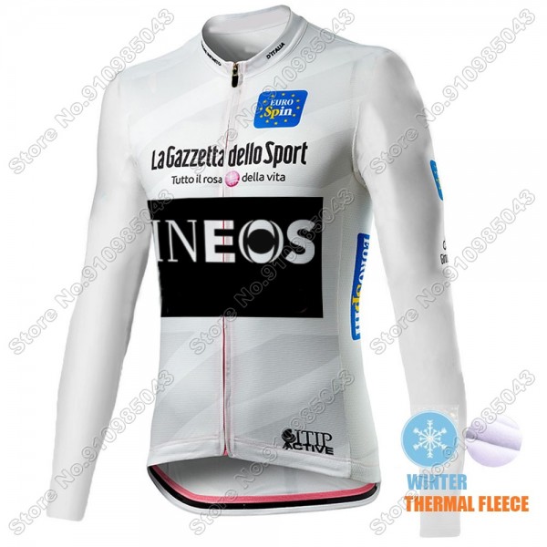 Winter Thermal Fleece Men Giro D'italia INEOS 2021 Maglia Ciclismo Manica Lunga 2282-CKV
