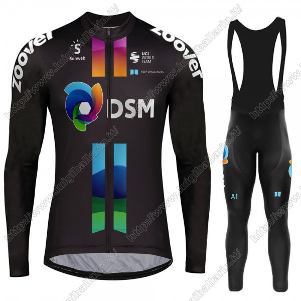 DSM Team Sunweb 2021 Abbigliamento Maglia Ciclismo Manica Lunga e Salopette Lunga 07