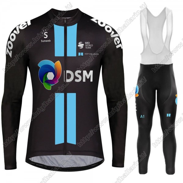 DSM Team Sunweb 2021 Abbigliamento Maglia Ciclismo Manica Lunga e Salopette Lunga 02