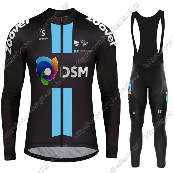 DSM Team Sunweb 2021 Abbigliamento Maglia Ciclismo Manica Lunga e Salopette Lunga 03
