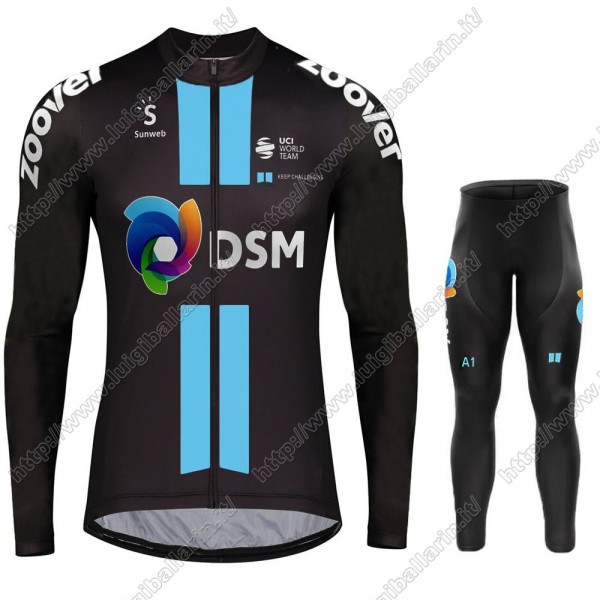 DSM Team Sunweb 2021 Abbigliamento Maglia Ciclismo Manica Lunga e Salopette Lunga 04