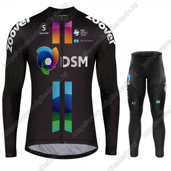 DSM Team Sunweb 2021 Abbigliamento Maglia Ciclismo Manica Lunga e Salopette Lunga 06