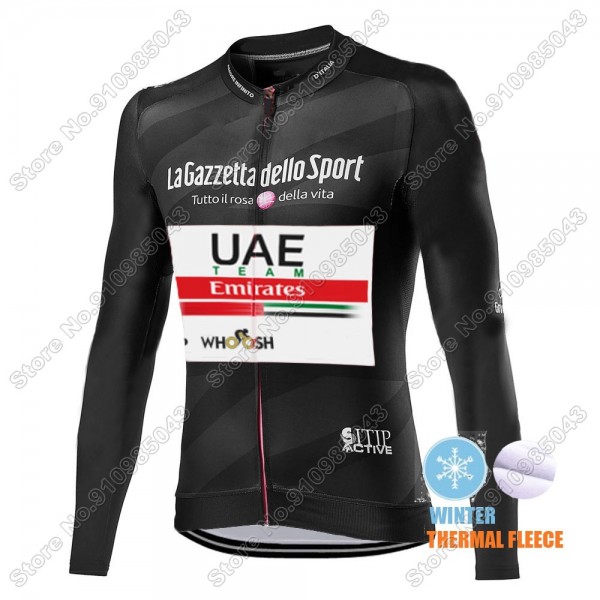 Winter Thermal Fleece Men Giro D'italia Uae Emirates 2021 Maglia Ciclismo Manica Lunga 1117-IPI